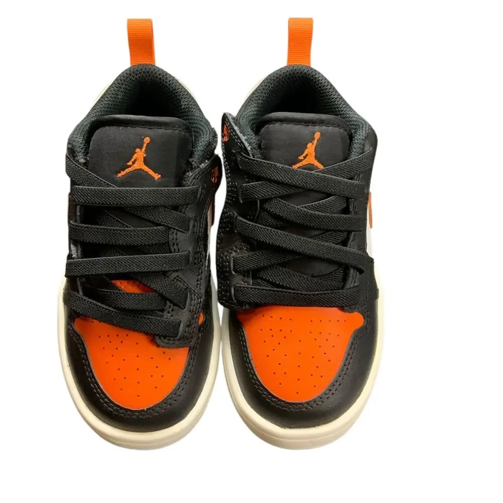 Nike Air Jordan 1 Low Alt TD Black Orange Toddler Shoes 11C DR9748-081 EUC